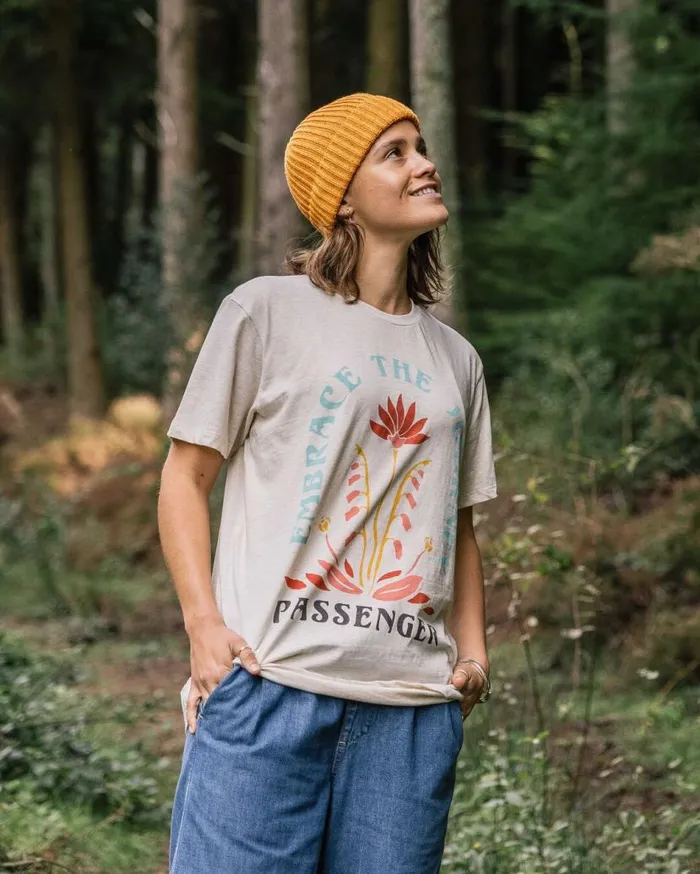 Women Tops Passenger Bud Recycled Cotton TShirt Milky Marl Milky Marl