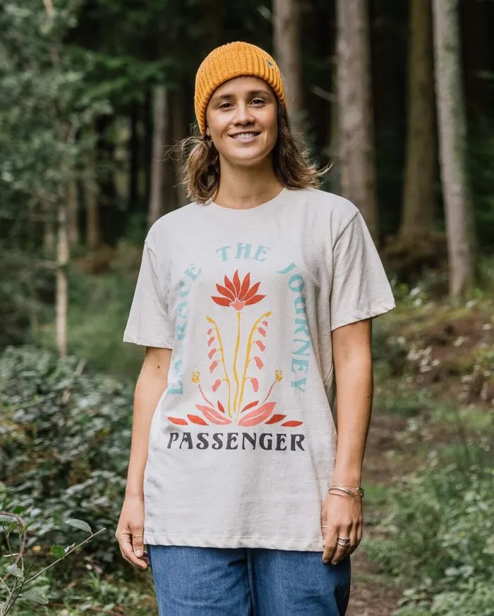 Women Tops Passenger Bud Recycled Cotton TShirt Milky Marl Milky Marl