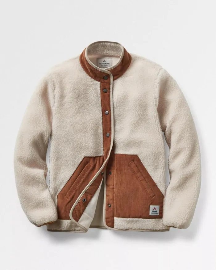 Women Tops Passenger Clover Recycled DeepPile Sherpa Fleece Warm Ivory Warm Ivory