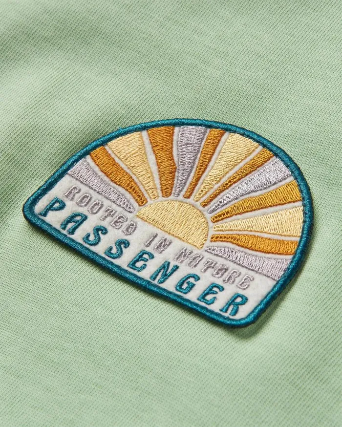 Women Tops Passenger Dream Organic Cotton Oversized LS TShirt Green Fig Green Fig