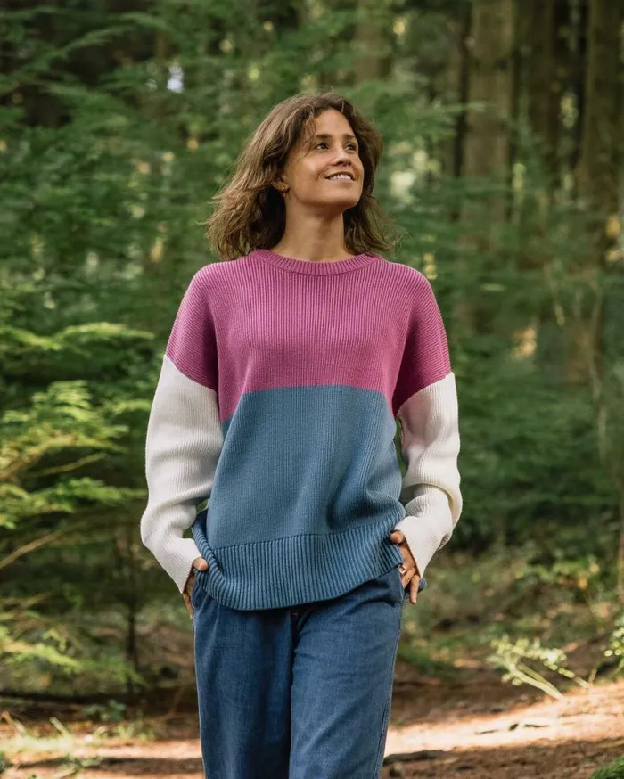 Women Tops Passenger Gondwana Organic Oversized Knitted Jumper Washed Blue Washed Blue