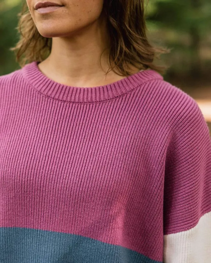 Women Tops Passenger Gondwana Organic Oversized Knitted Jumper Washed Blue Washed Blue