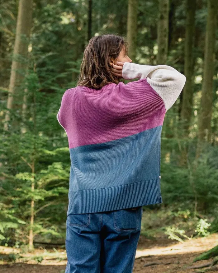 Women Tops Passenger Gondwana Organic Oversized Knitted Jumper Washed Blue Washed Blue