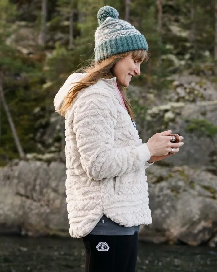 Women Tops Passenger Holistic Sherpa Hooded Fleece Vintage White Vintage White