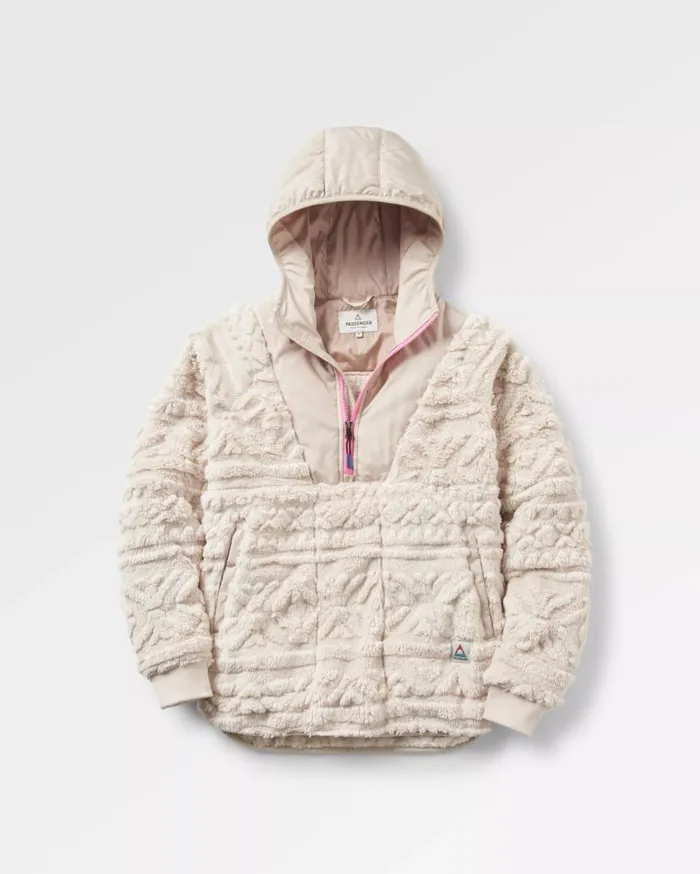 Women Tops Passenger Holistic Sherpa Hooded Fleece Vintage White Vintage White
