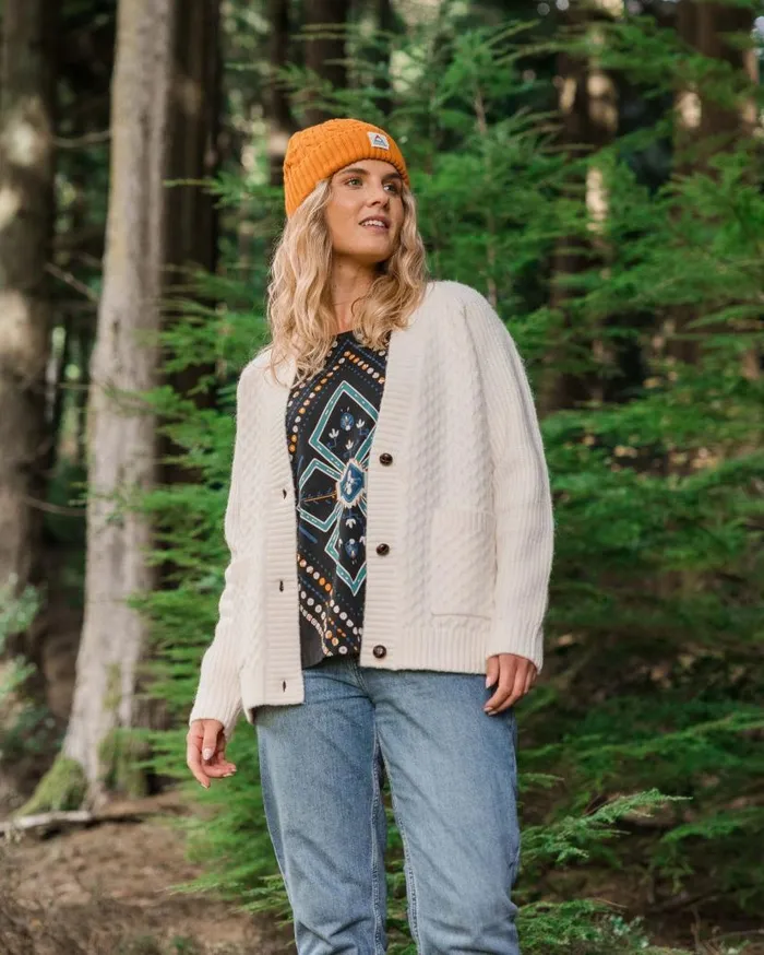 Women Tops Passenger Homey Recycled Knitted Cable Cardigan Off White Off White