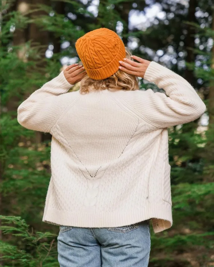 Women Tops Passenger Homey Recycled Knitted Cable Cardigan Off White Off White