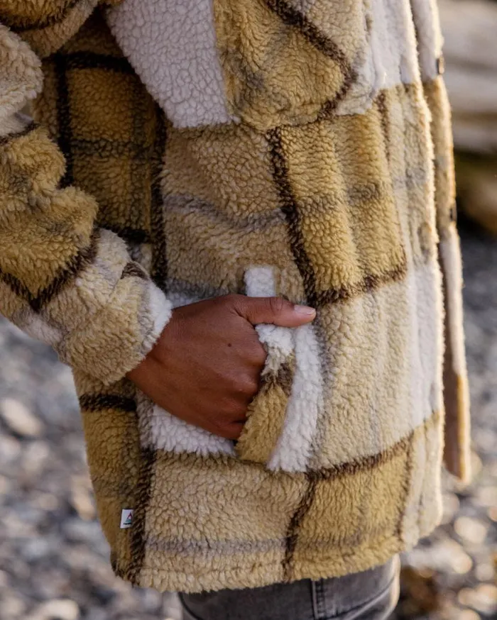 Women Tops Passenger Olympus Yarn Dye Recycled Sherpa Fleece Shirt Honey Check Honey Check