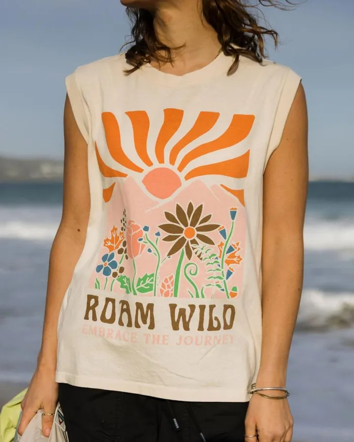 Women Tops Passenger Roam Wild Recycled Cotton Vest Birch Birch