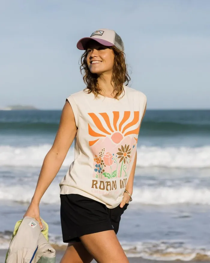 Women Tops Passenger Roam Wild Recycled Cotton Vest Birch Birch