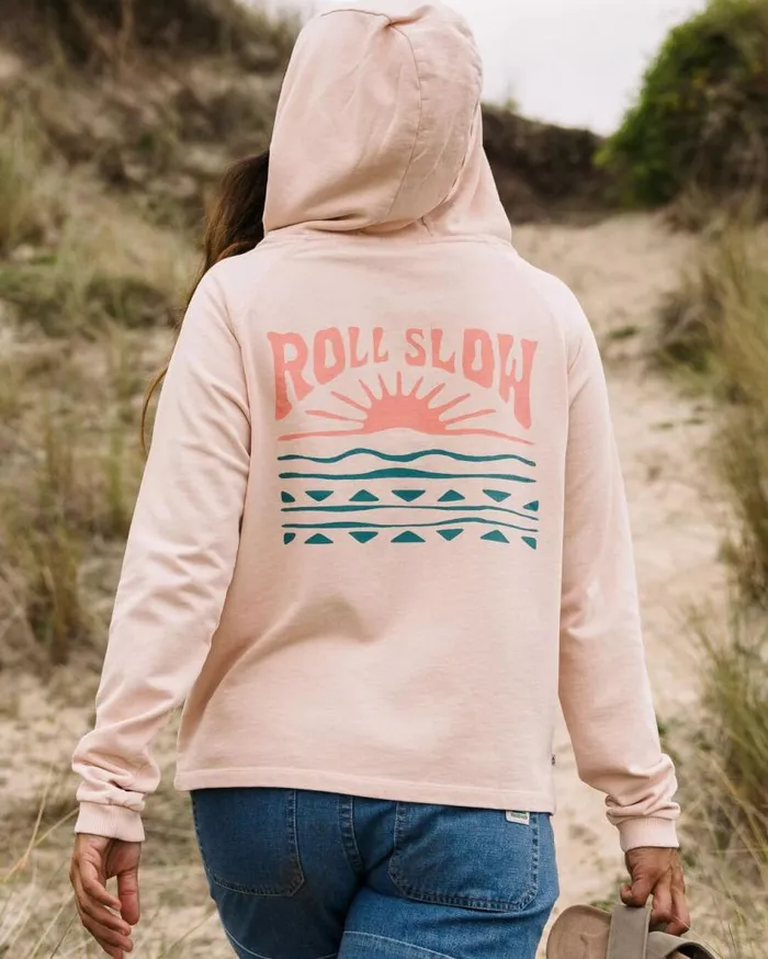 Women Tops Passenger Rolling Slow Recycled Cotton Hoodie Peachy Pink Peachy Pink