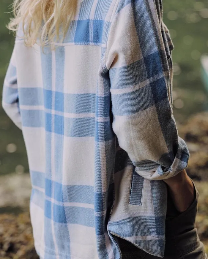 Women Tops Passenger Stella Organic Cotton LS Shirt Provincial Blue Check Provincial Blue Check