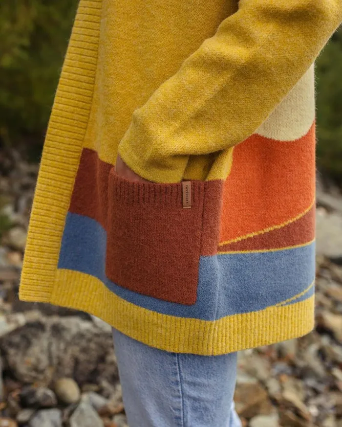 Women Tops Passenger Vista Recycled Knitted Cardigan Amber Gold Amber Gold