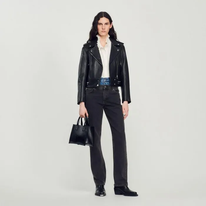 Women Tote Bags SANDRO Small Kasbah Tote In Smooth Leather Black