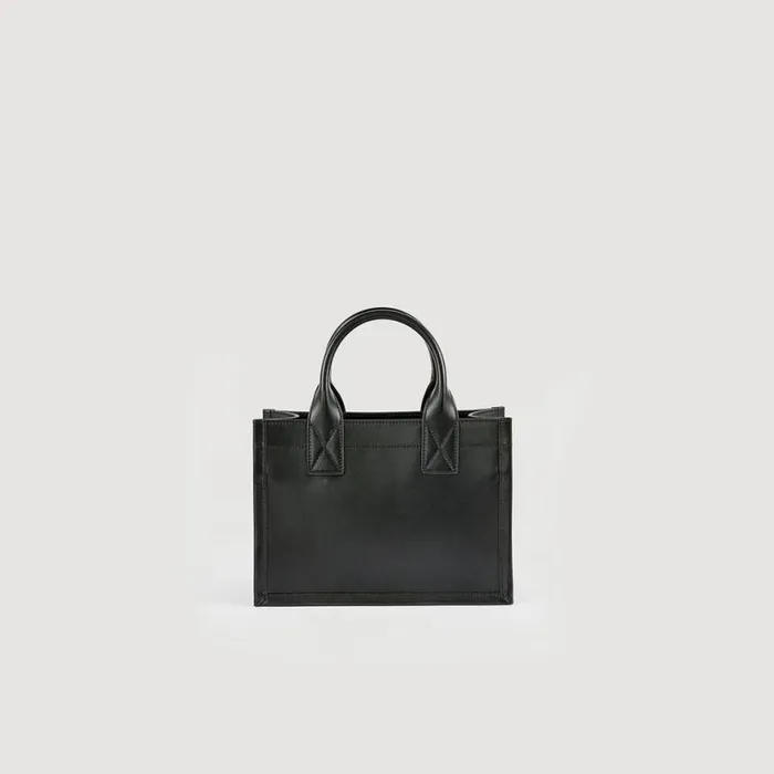 Women Tote Bags SANDRO Small Kasbah Tote In Smooth Leather Black