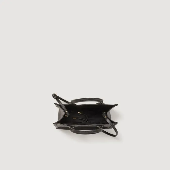 Women Tote Bags SANDRO Small Kasbah Tote In Smooth Leather Black