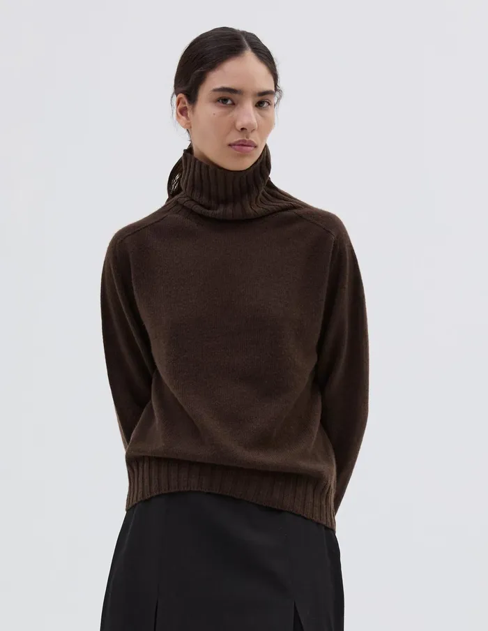 Women Wide Roll Neck Bitter Chocolate Margaret Howell Knitwear