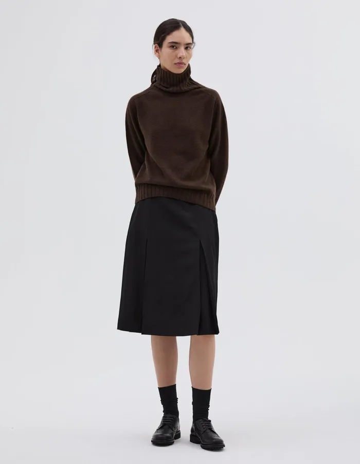 Women Wide Roll Neck Bitter Chocolate Margaret Howell Knitwear