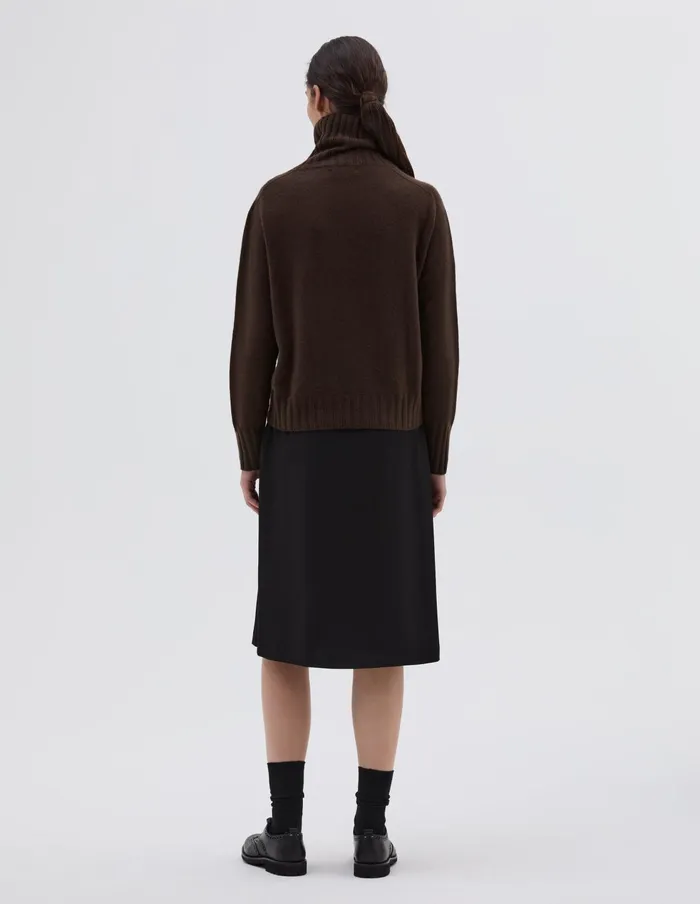 Women Wide Roll Neck Bitter Chocolate Margaret Howell Knitwear