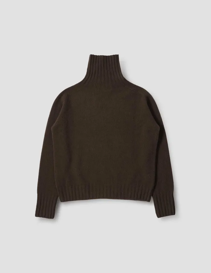 Women Wide Roll Neck Bitter Chocolate Margaret Howell Knitwear