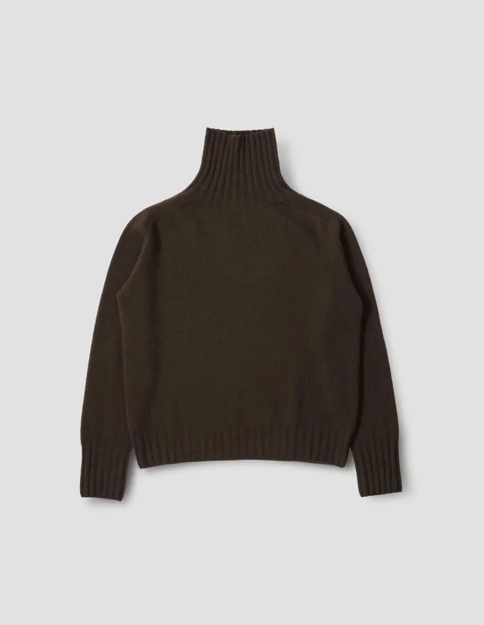 Women Wide Roll Neck Bitter Chocolate Margaret Howell Knitwear
