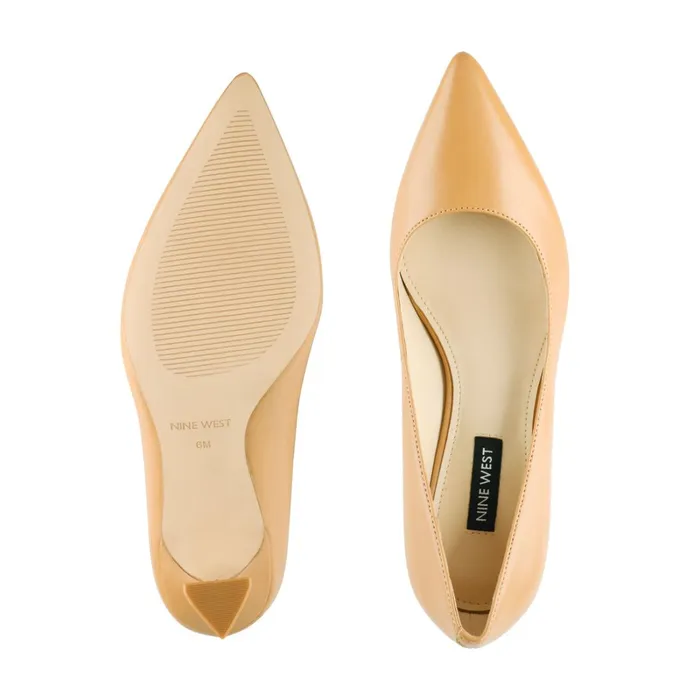 Workin Pointy Toe Pumps Mocha Leather Women Nine West Pumps Workin Pointy Toe Pumps Mocha Leather Women Nine West Pumps