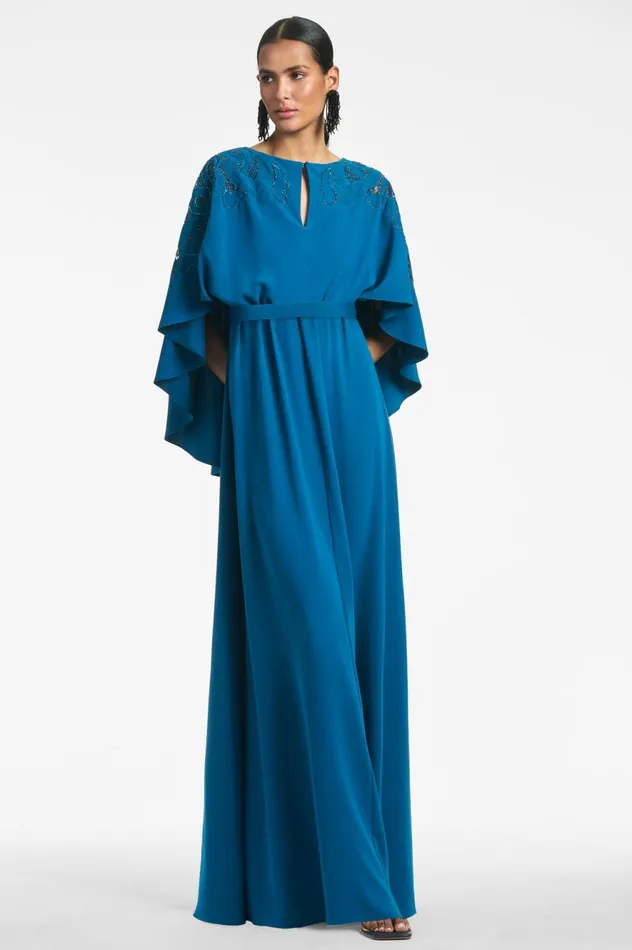 Wren Gown 8211 Moroccan Blue Women Sachin and Babi Evening
