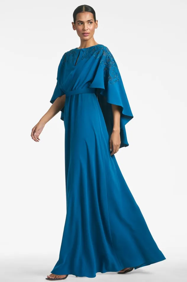 Wren Gown 8211 Moroccan Blue Women Sachin and Babi Evening