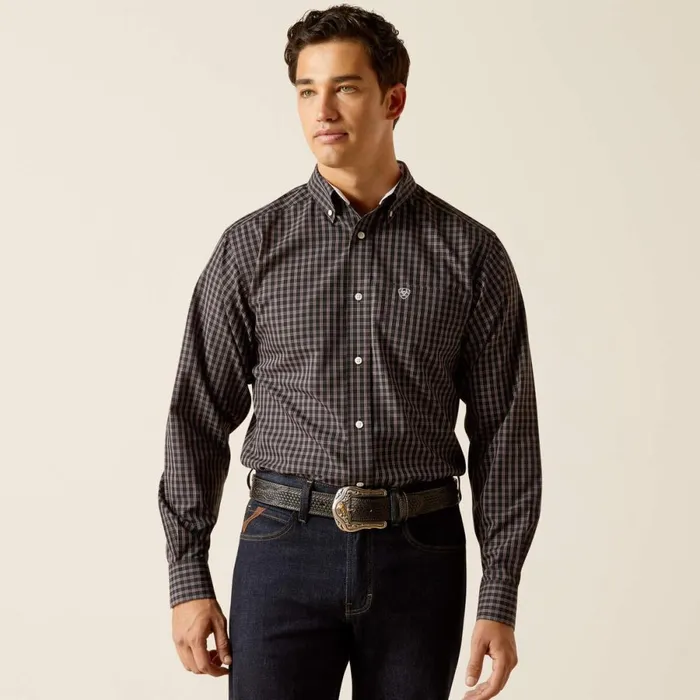 Wrinkle Free Brooklyn Fitted Shirt Black Men Ariat Button Down Shirts