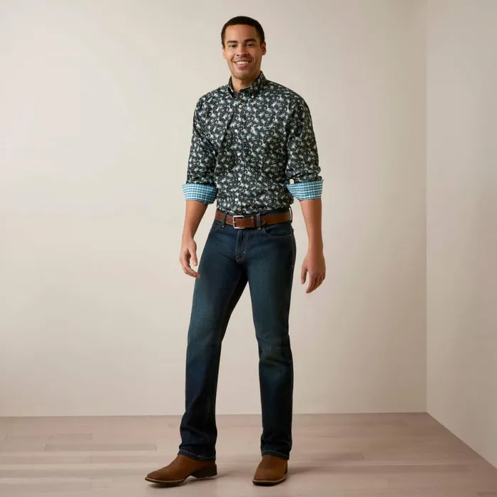Wrinkle Free Camdyn Fitted Shirt Navy Men Ariat Button Down Shirts Wrinkle Free Camdyn Fitted Shirt Navy Men Ariat Button Down Shirts