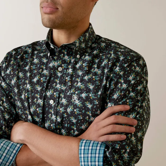 Wrinkle Free Camdyn Fitted Shirt Navy Men Ariat Button Down Shirts Wrinkle Free Camdyn Fitted Shirt Navy Men Ariat Button Down Shirts