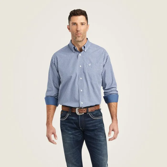 Wrinkle Free Ellison Classic Fit Shirt True Navy Men Ariat Button Down Shirts