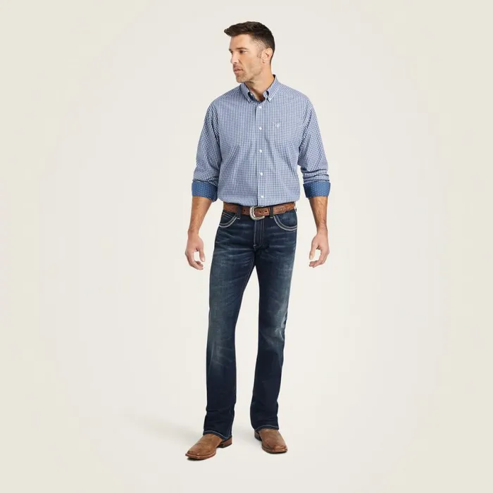 Wrinkle Free Ellison Classic Fit Shirt True Navy Men Ariat Button Down Shirts Wrinkle Free Ellison Classic Fit Shirt True Navy Men Ariat Button Down Shirts