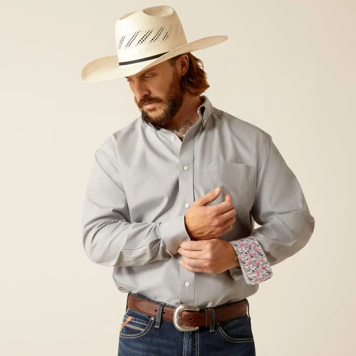 Wrinkle Free Solid Pinpoint Oxford Classic Fit Shirt Harbor Mist Men Ariat Button Down Shirts