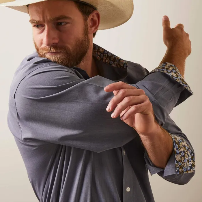 Wrinkle Free Solid Pinpoint Oxford Classic Fit Shirt Mood Indigo Men Ariat Button Down Shirts Wrinkle Free Solid Pinpoint Oxford Classic Fit Shirt Mood Indigo Men Ariat Button Down Shirts