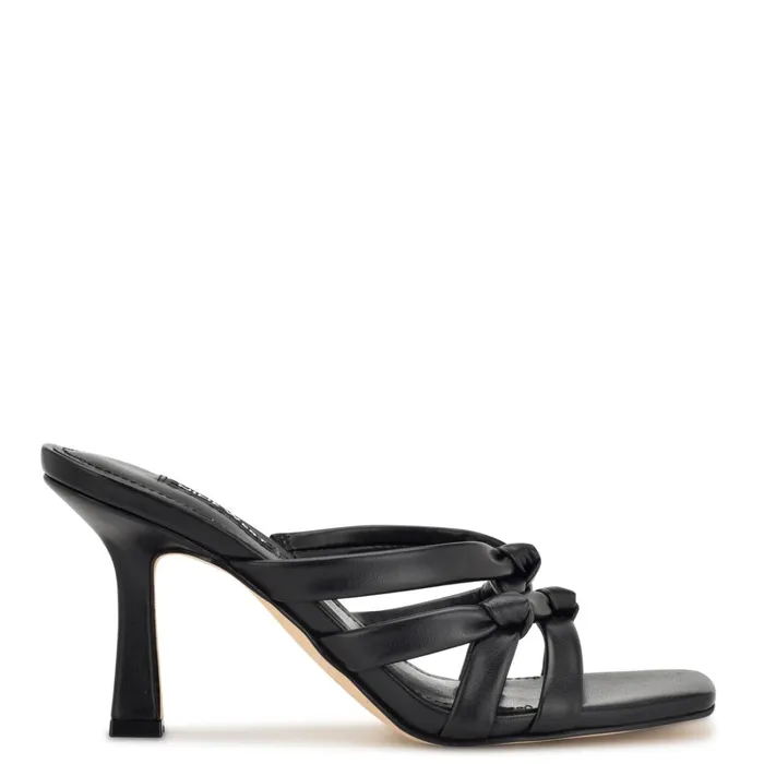 Yeander Heeled Slide Sandals Black Women Nine West Mid Heels