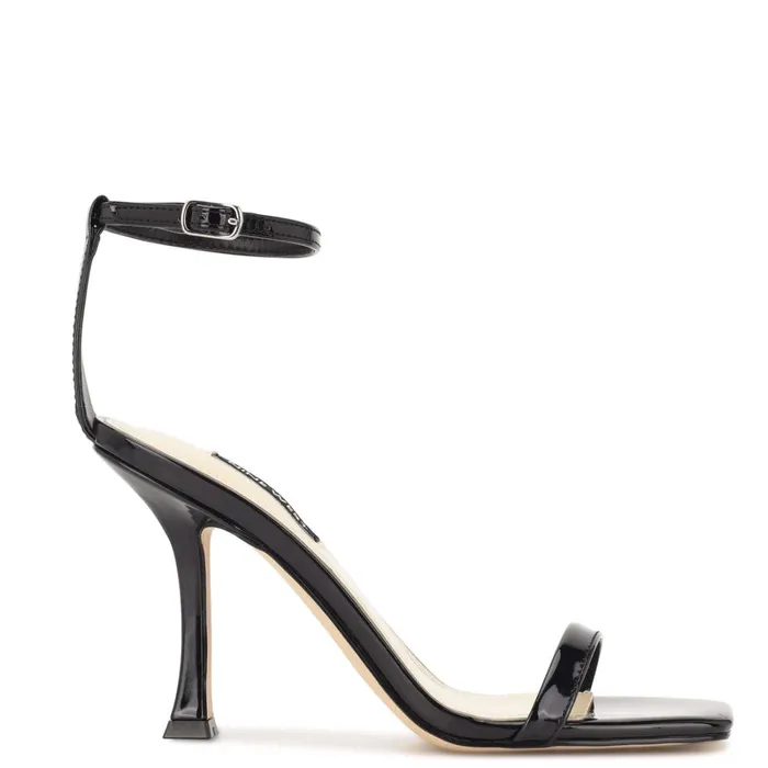 Yess Ankle Strap Sandals Black Women Nine West Heeled