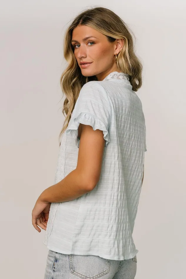 Zara Lace Top Blue Women Baltic Born Blouses Shirts Zara Lace Top Blue Women Baltic Born Blouses Shirts