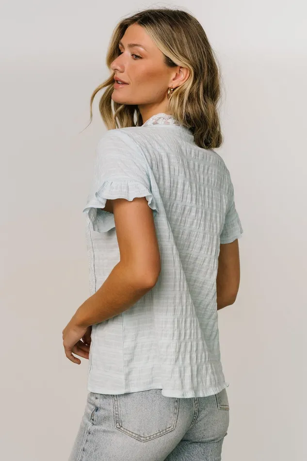 Zara Lace Top Blue Women Baltic Born Blouses Shirts Zara Lace Top Blue Women Baltic Born Blouses Shirts