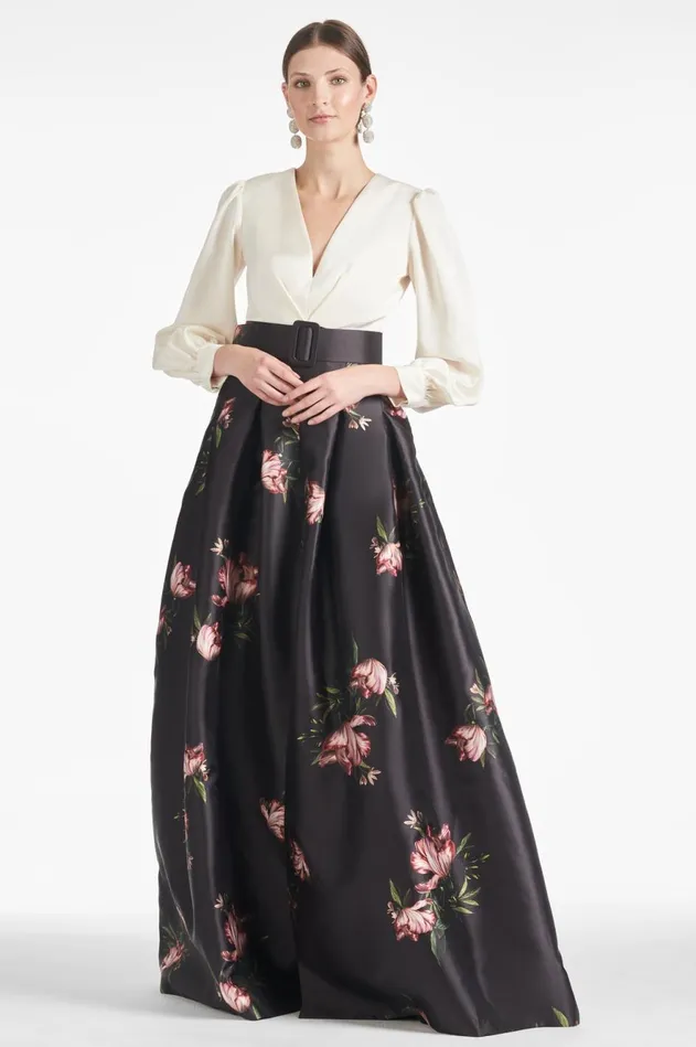 Zoe Gown 8211 IvoryNoir Blossom Women Sachin and Babi Formal