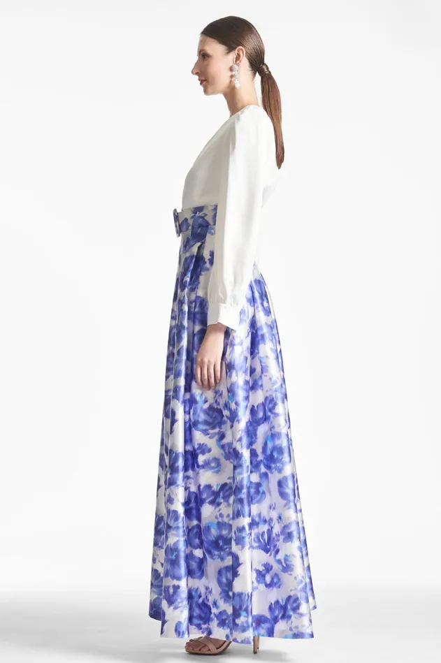 Zoe Gown 8211 Off WhiteAzure Watercolor Women Sachin and Babi Covered